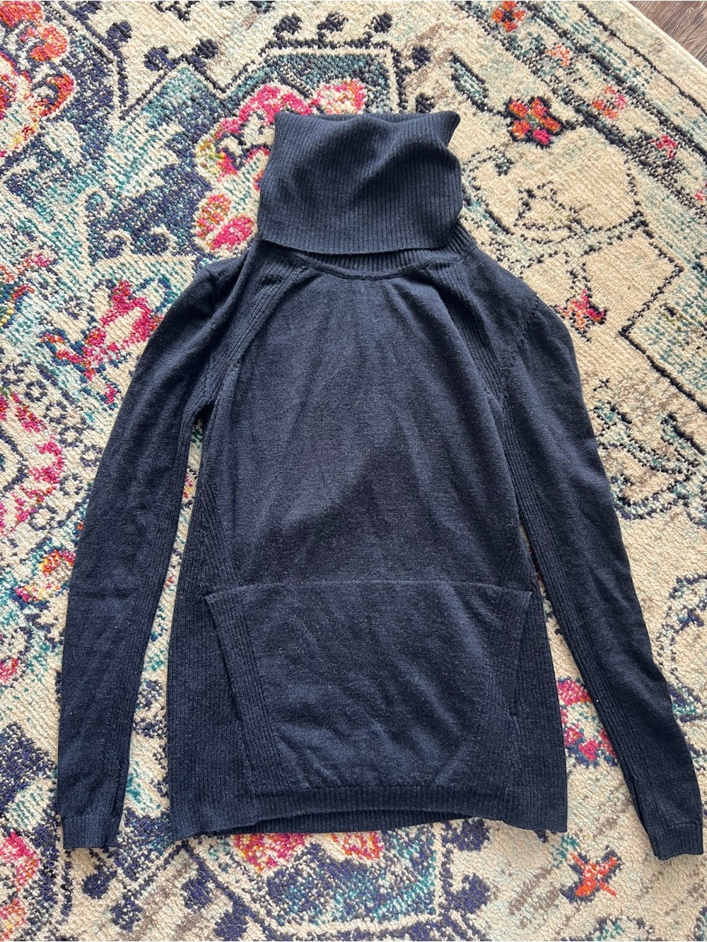 lululemon athletica Black Cowl Neck Pocket Sweater